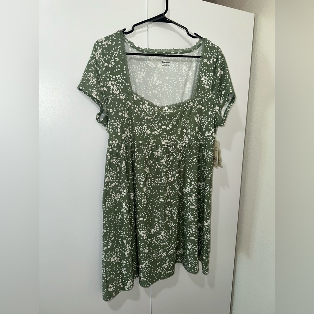 Green Floral Women's Dress